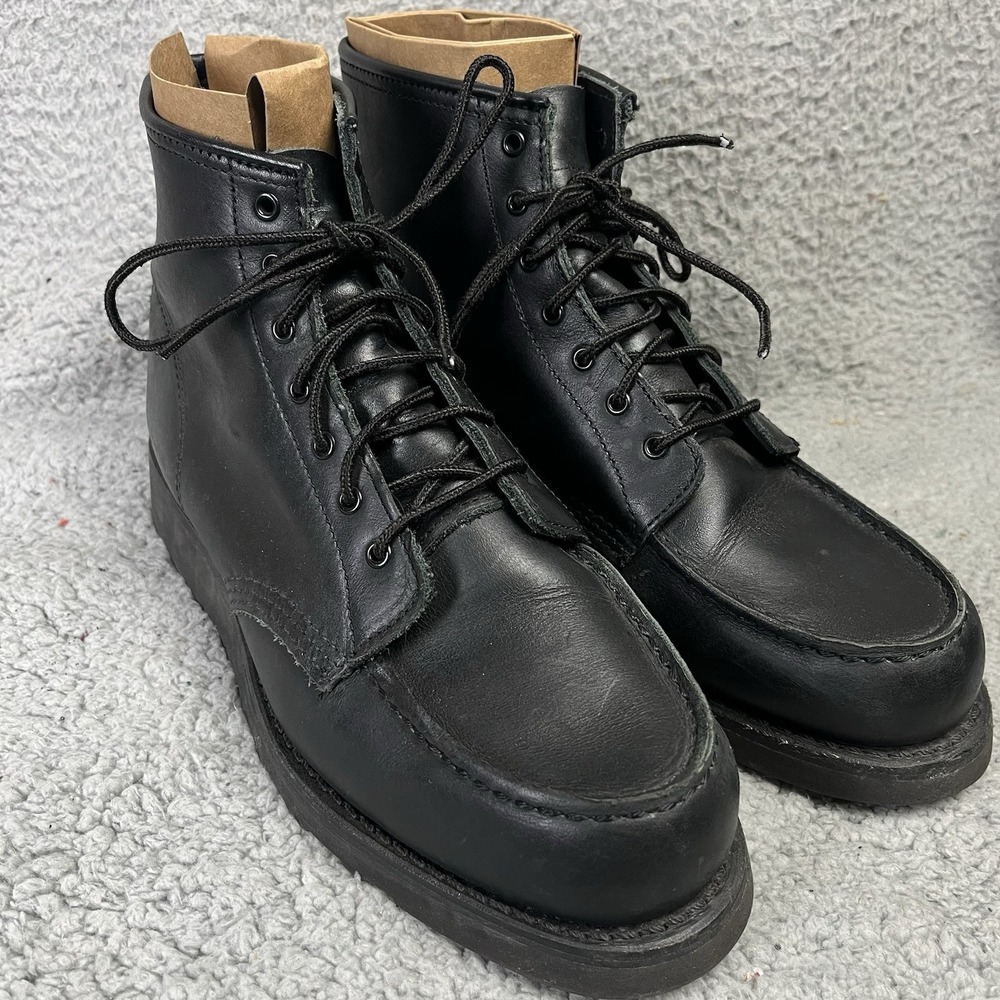 Red Wing Classic Moc Boot women's 10 B Black Leather Shoes Made In USA